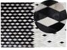 Tæppe 160x230 cm hvid/sort læder MALDAN_742836