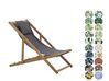Folding Deck Chair and 2 Replacement Fabrics (Various Options) Light Wood AVELLINO_860143