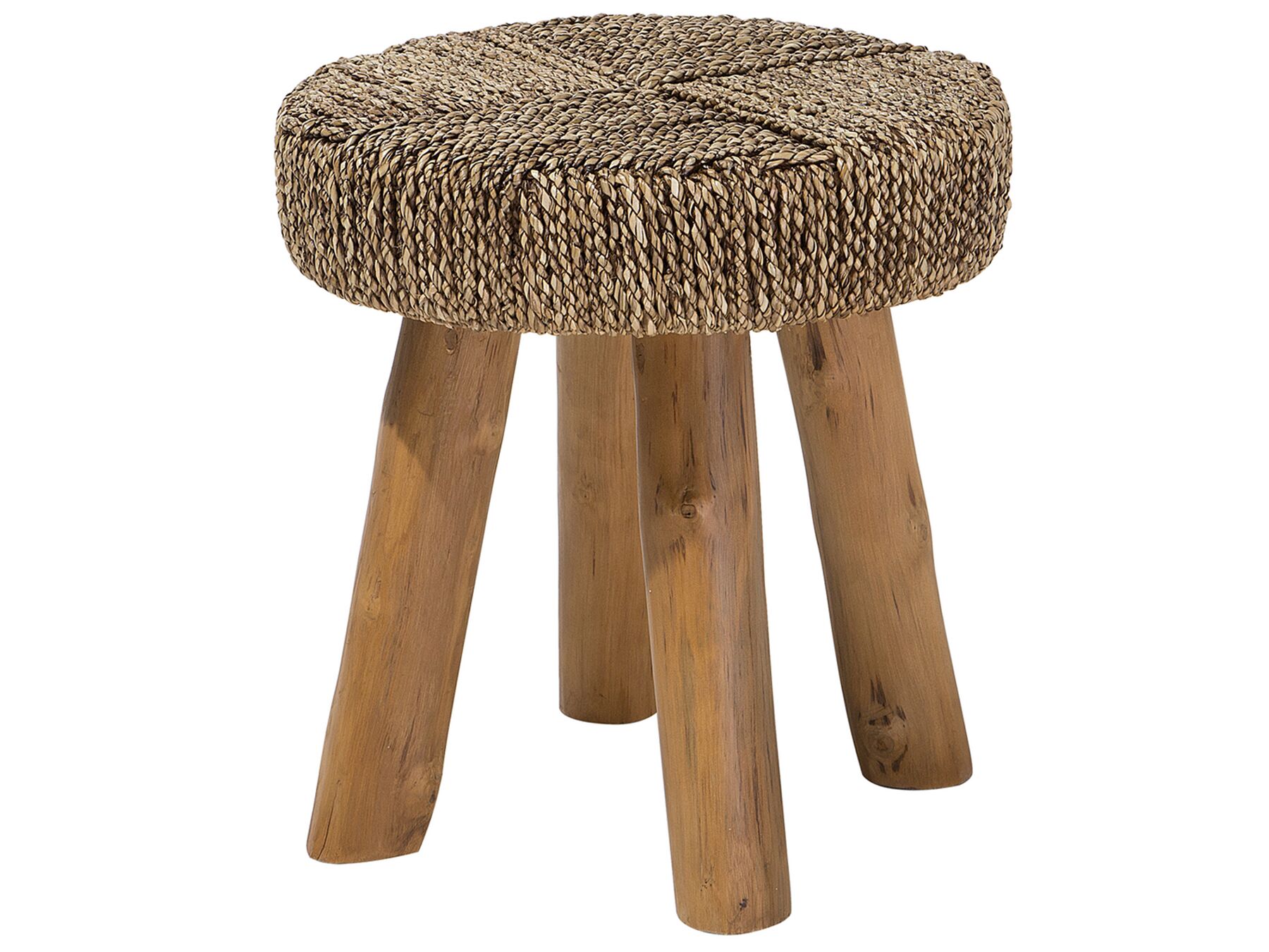 Accent Teak Wood End Table Natural Design Seagrass Top Kelsey
