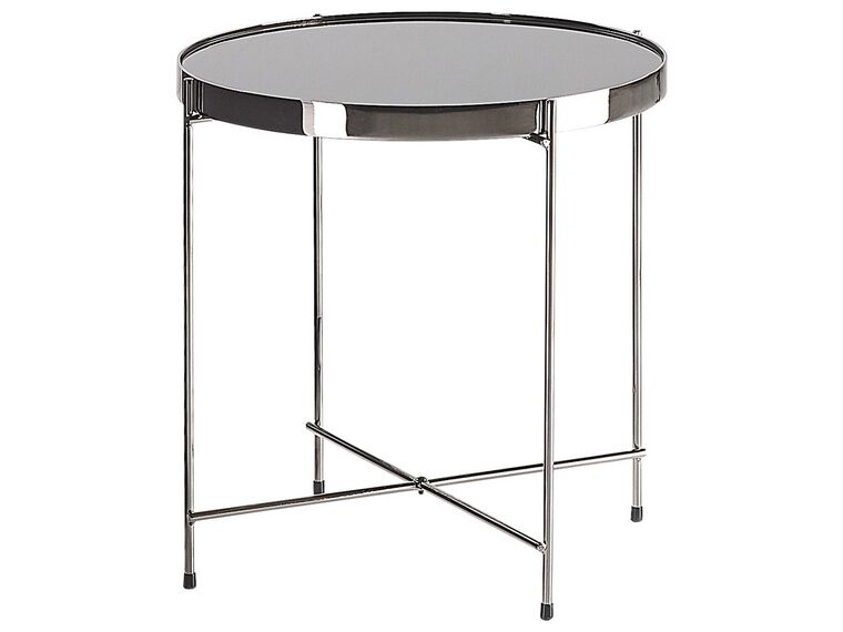 Table appoint noire et argentée ronde ⌀ 40 cm LUCEA_771212
