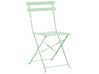 Salon de jardin bistrot table et 2 chaises en acier vert menthe FIORI_797417