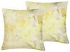2 bawełniane poduszki dekoracyjne w abstrakcyjny wzór 45 x 45 cm żółte PACHIRA_799554