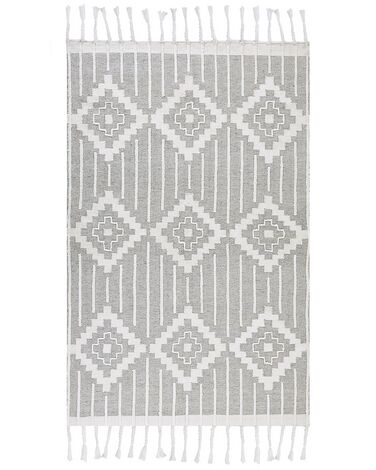 Outdoor Teppich grau / weiß 140 x 200 cm orientalisches Muster Kurzflor TABIAT