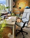 5 Drawer Home Office Desk with Shelf 140 x 60 cm Light Wood HEBER_883443