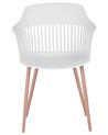 Conjunto de 2 sillas de comedor blanco/madera clara BERECA_783799