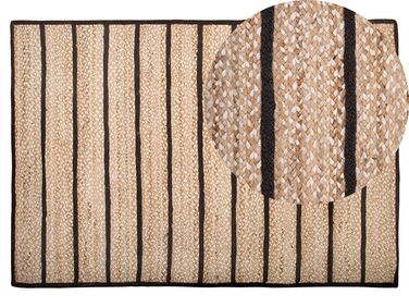 Teppich Jute-Baumwolle schwarz/beige 140 x 200 cm KARADONA