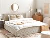 Sametová postel s úložným prostorem 180 x 200 cm béžová ROCHEFORT_857304
