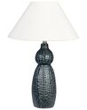 Lampe à poser en céramique bleu et blanc 60 cm MATINA_849301