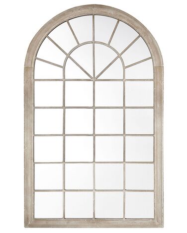 Metal Window Wall Mirror 77 x 130 cm Beige TREVOL