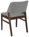 Set of 2 Fabric Dining Chairs Dark Wood and Grey BELLA_837780