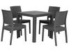 Trädgårdsmöbelset av bord och 4 stolar mörkgrå FOSSANO_744649