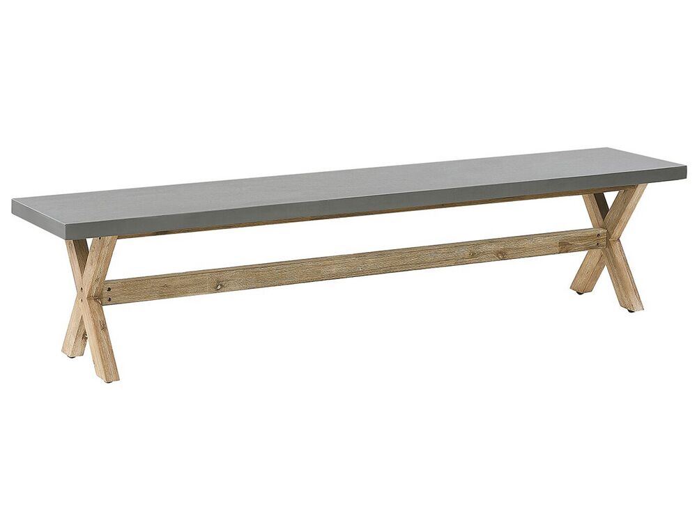 6 Seater Faux Concrete Garden Dining Set Benches Grey ...