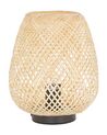 Lámpara de mesa de madera de bambú clara/negro 30 cm BOMU_785038