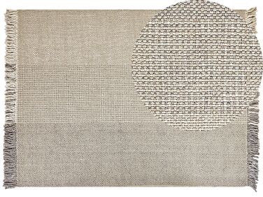 Teppich Wolle grau 160 x 230 cm Kurzflor TEKELER
