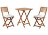 Balkongset av bord och 2 stolar med dynor brun/blå FIJI_764284