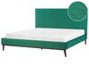 Łóżko welurowe 180 x 200 cm zielone BAYONNE_870900