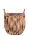 Set of 3 PE Rattan Plant Baskets Brown AUCUBA_897111