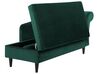 Chaise longue velluto verde smeraldo e legno scuro destra LUIRO_772133