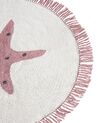Kinderteppich aus Baumwolle mit Sternenmotiv ⌀ 120 cm cremeweiß STARS_910771
