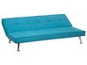 Sofá-cama de 3 lugares em tecido azul turquesa HASLE_712441