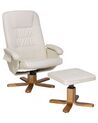 Faux Leather Heated Massage Chair with Footrest Beige RELAXPRO_718213
