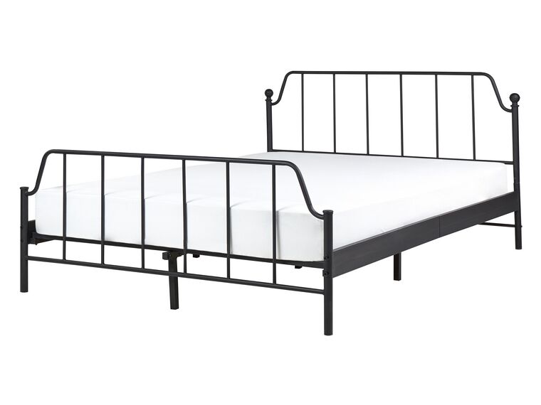 Łóżko metalowe 140 x 200 cm czarne MAURESSAC_902724