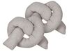 Set of 2 Teddy Cushions 172 x 14 cm Grey GLADIOLUS_891060