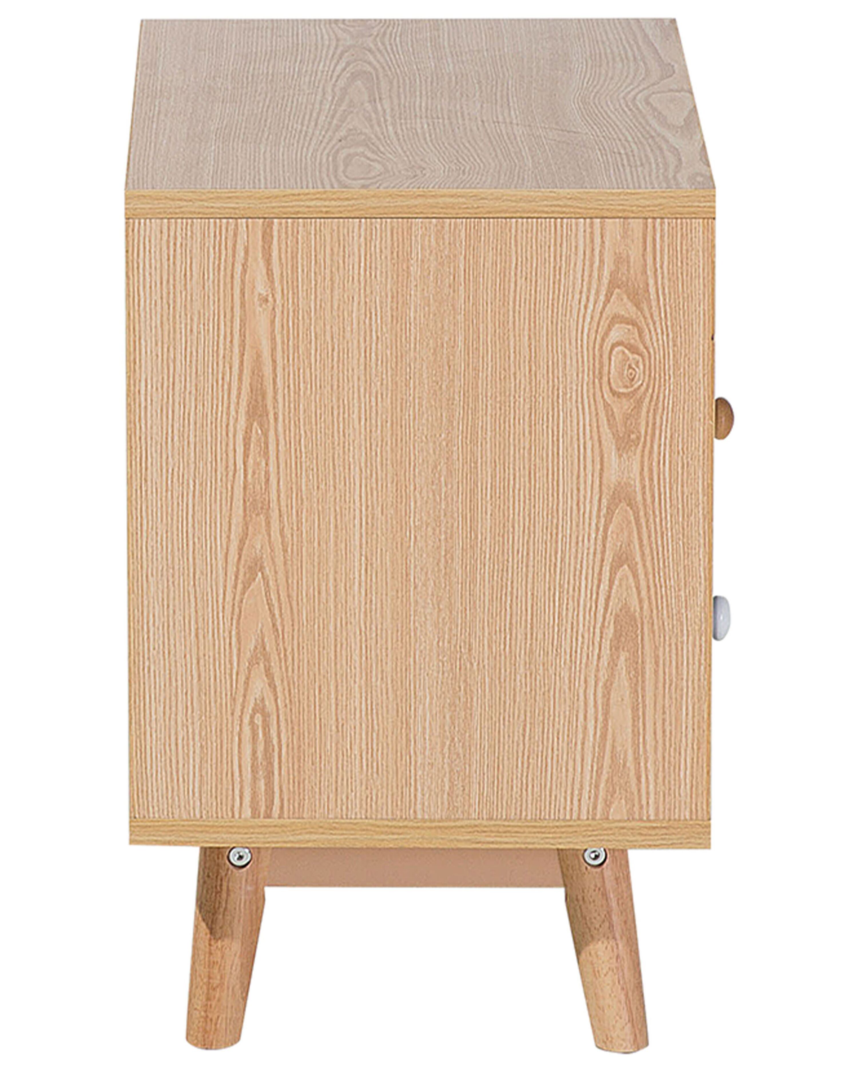 2 Drawer Bedside Table Light Wood FARGO Beliani.co.uk