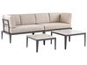 Lounge Set Aluminium grau 6-Sitzer linksseitig modular Auflagen beige RIMA III_828888
