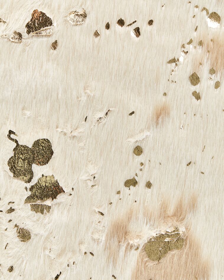Faux Cowhide Area Rug with Spots 150 x 200 cm Beige with Gold BOGONG