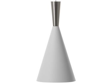 Lampa wisząca metalowa biało-srebrna TAGUS