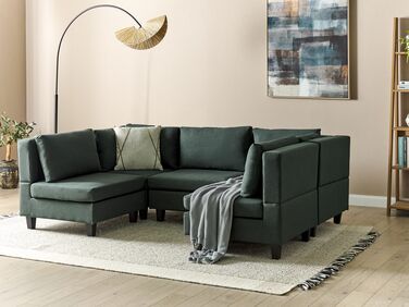 5-seters modulær sofa stoff mørkegrønn UNSTAD