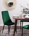 Conjunto de 2 sillas de comedor de terciopelo verde esmeralda/negro CLAYTON_820086