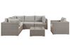 Right Hand 6 Seater PE Rattan Garden Lounge Set Taupe CONTARE_833606