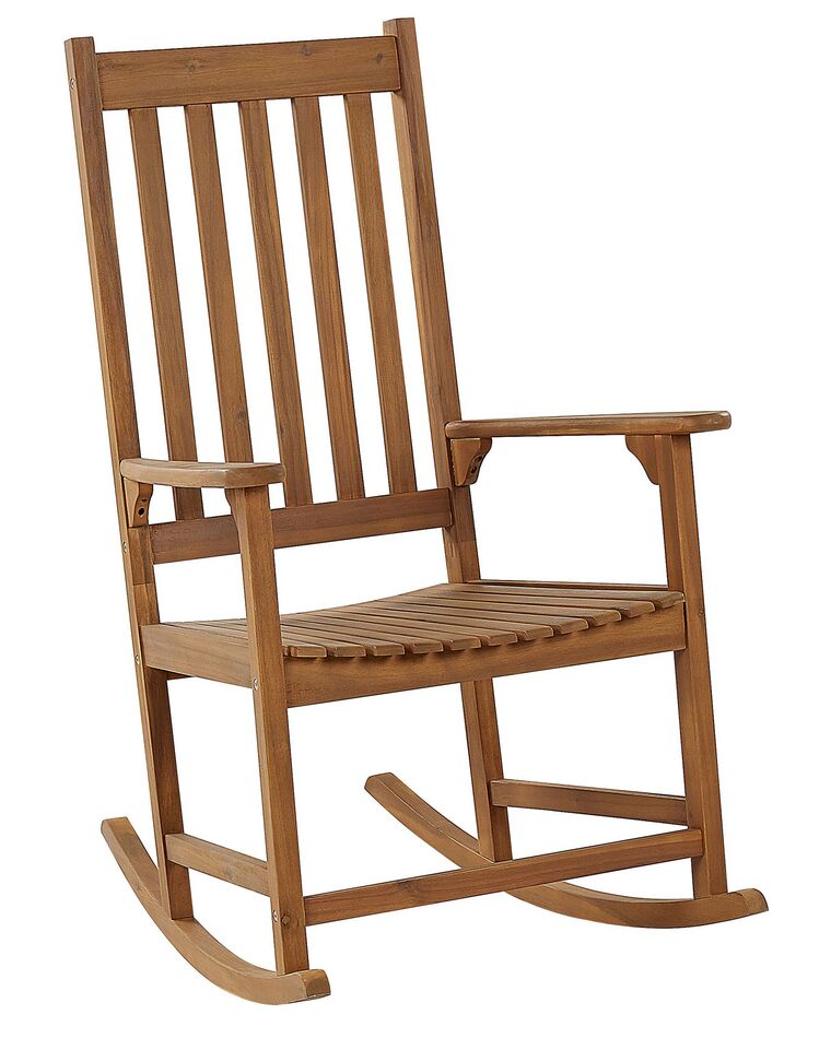 Cadeira de baloiço em madeira de acácia clara BOJANO_843670