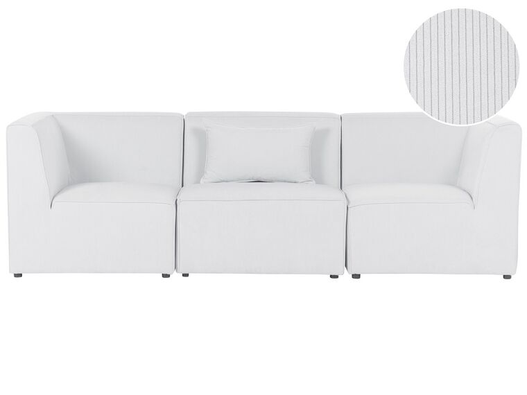 3-istuttava sohva vakosametti luonnonvalkoinen LEMVIG_875547