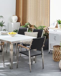 Puutarhatuoli polyrottinki musta 2 kpl GROSSETO