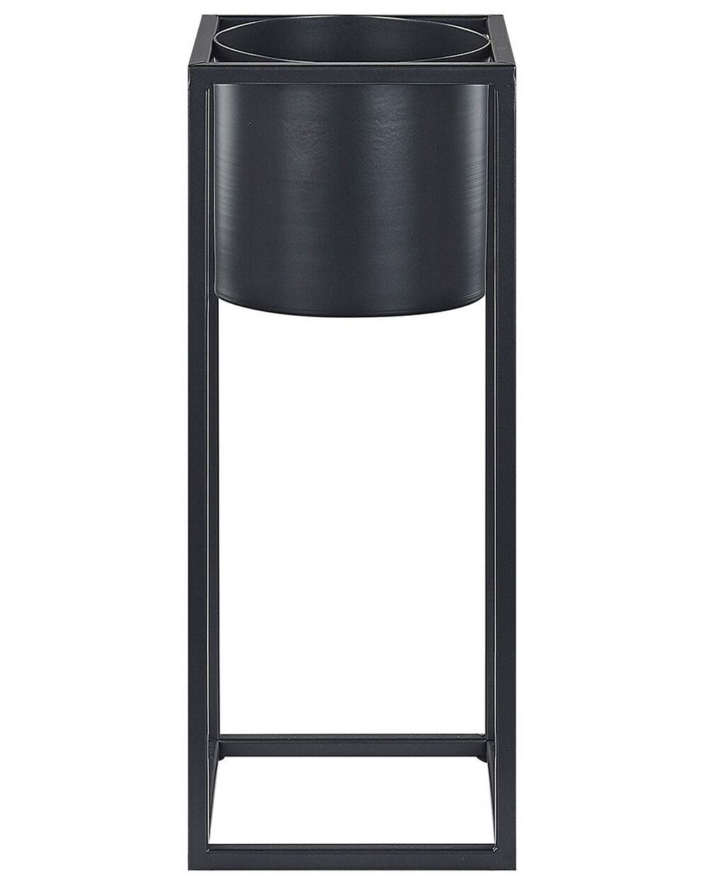 Cache pot sur pied en métal noir - Ø.20 x H.35 cm