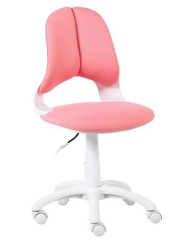 Chaise de bureau en polyester rose MARGUERITE