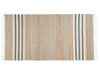 Teppich Jute beige / grau 80 x 150 cm Streifenmuster Kurzflor zweiseitig MIRZA_850077