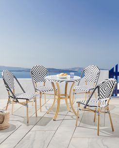 Puutarhatuolit 4kpl setti mustavalkoinen RIFREDDO