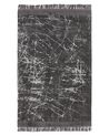 Teppich Viskose dunkelgrau 140 x 200 cm abstraktes Muster Kurzflor HANLI_836927