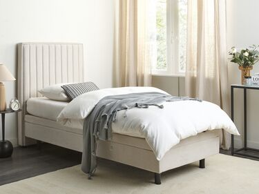 Fabric EU Single Adjustable Bed Beige DUKE II