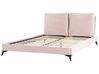 Łóżko welurowe 160 x 200 cm różowe MELLE_829955