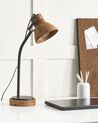 Schreibtischlampe Mango Holz dunkelbraun / schwarz 62 cm Glockenform KOLAR_868172