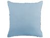 Set of 2 Tufted Cotton Cushions 45 x 45 cm Blue RHOEO_840218