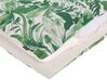 Cotton Sateen Duvet Cover Set Leaf Pattern 155 x 220 cm White and Green GREENWOOD_803090
