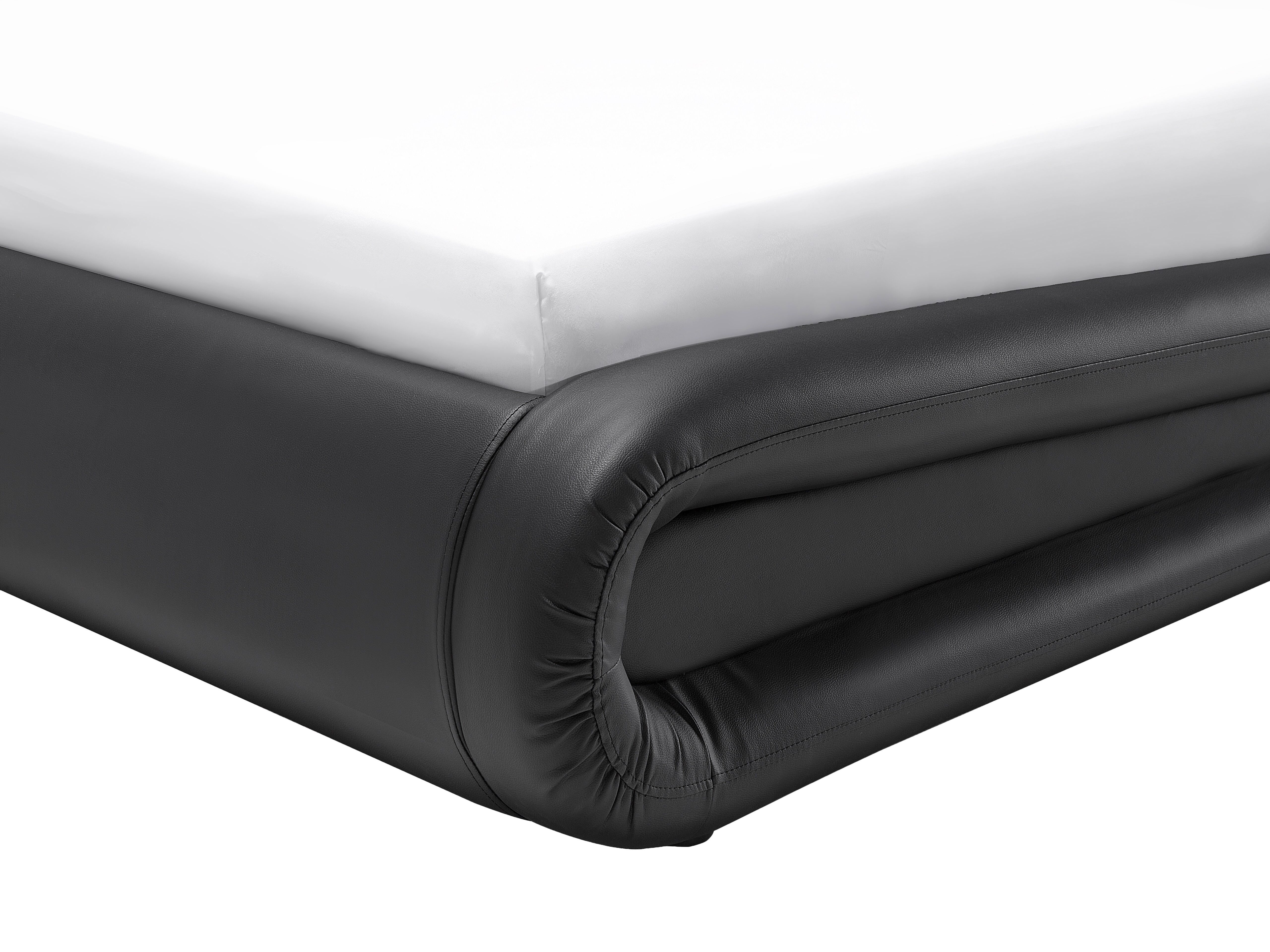 Faux Leather EU Super King Ottoman Bed Black AVIGNON Beliani.co.uk