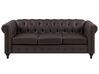3 Seater Faux Leather Sofa Brown CHESTERFIELD_732092