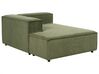 Right Hand Jumbo Cord Chaise Lounge Green APRICA_897071